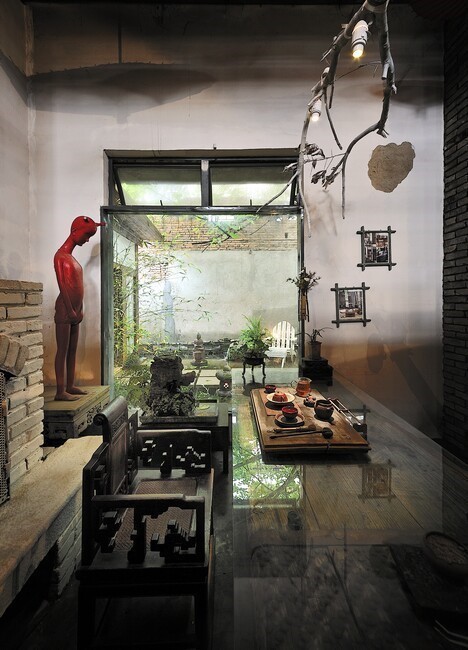 上海酒店设计中中式风格loft茶室设计